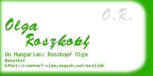 olga roszkopf business card